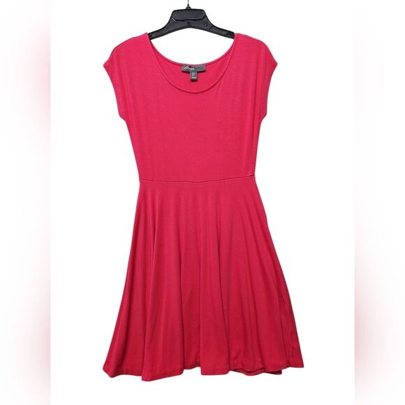 Donna Ricco Women’s Pink Fit & Flare Soft Dance Mini Dress Small BarbieCore - Picture 1 of 6